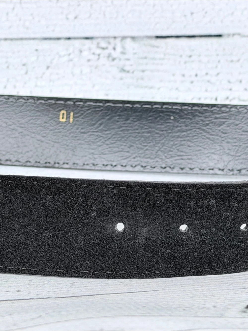 Black Suede Leather Belt | Antique Brass Etched Buckle